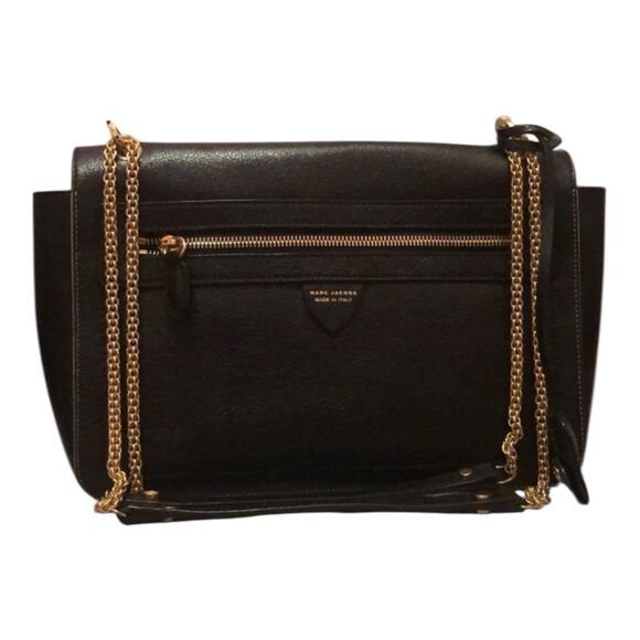 Marc Jacobs Polly Bag Black Leather Gold Chain Shoulder Crossbody Purse - Picture 3 of 16